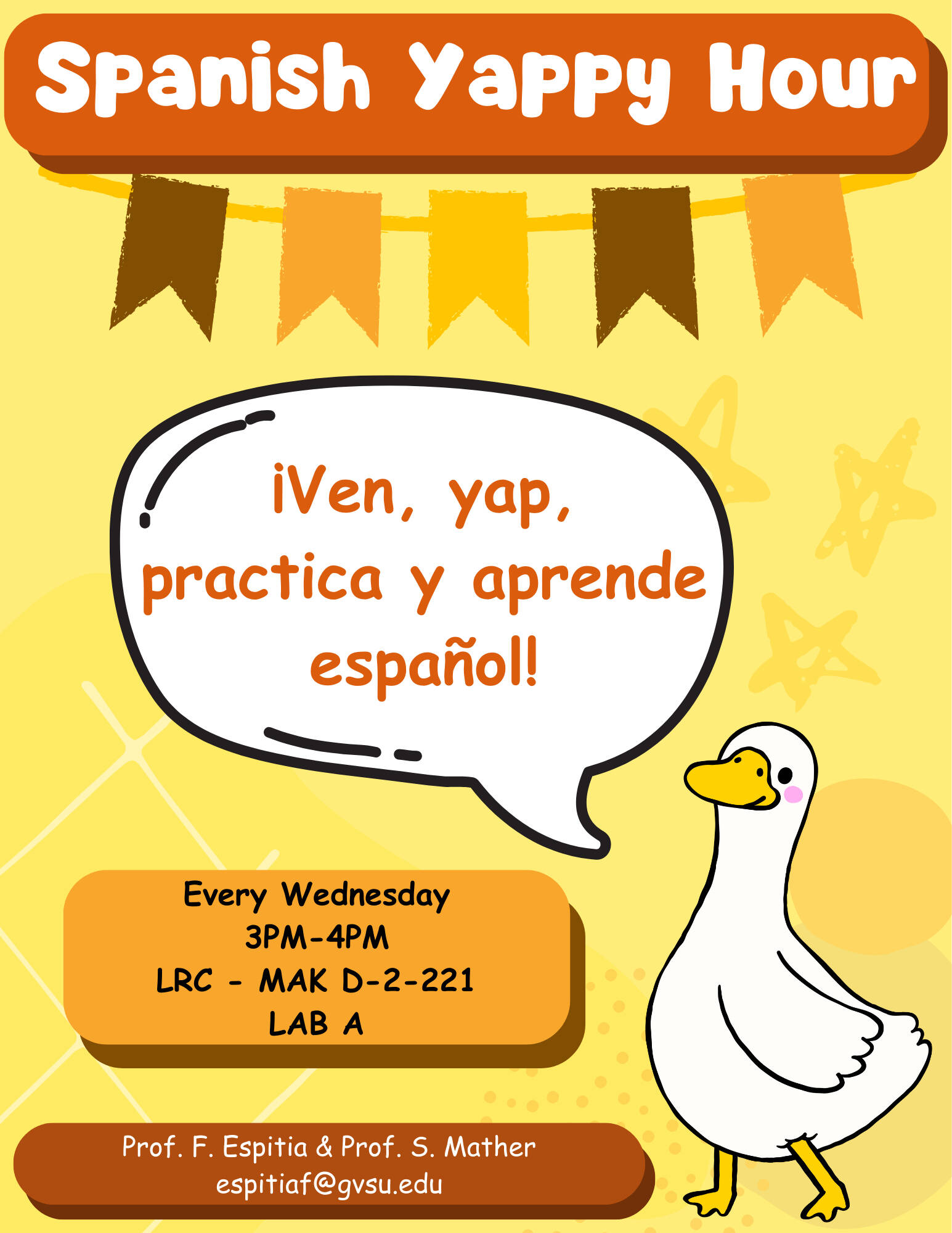 Spanish Yappy Hour Flyer